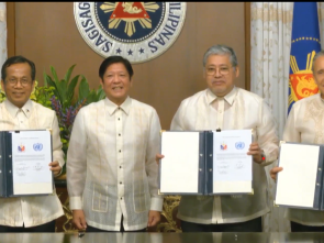 Officials from the UN and Government of the Philippines who signed the document